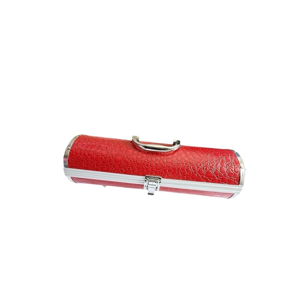 Wine  Case‎ Red Textured Faux leather with handle   13in See Photos Tiny Flaw